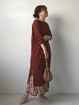 「Bou Jeloud（ブージュルード）のアイテム（バレエシューズ）」を使った、Bou Jeloudさん（レディース・162cm）の秋コーディネート