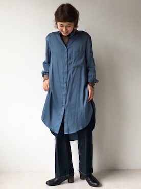 「Bou Jeloud（ブージュルード）のアイテム（チュニック）」を使った、Bou Jeloudさん（レディース・154cm）の秋コーディネート