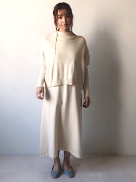 「Bou Jeloud（ブージュルード）のアイテム（バレエシューズ）」を使った、Bou Jeloudさん（レディース・162cm）の秋コーディネート
