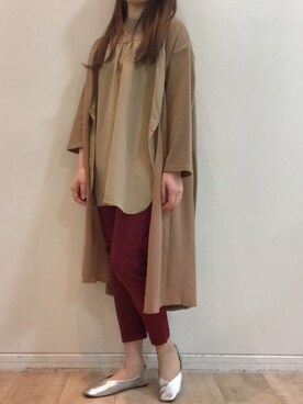 「Bou Jeloud（ブージュルード）のアイテム（チュニック）」を使った、Bou Jeloudさん（レディース・158cm）の秋コーディネート