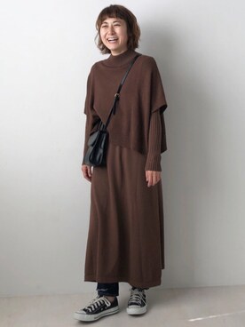 「Bab（バブ）のアイテム」を使った、Bou Jeloudさん（レディース・154cm）の秋コーディネート