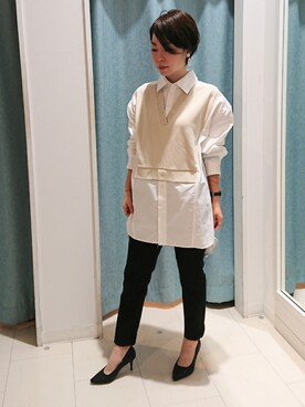 「Bou Jeloud（ブージュルード）のアイテム（チュニック）」を使った、Bou Jeloudさん（レディース・158cm）の秋コーディネート