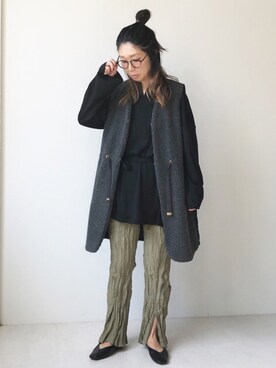 「Bou Jeloud（ブージュルード）のアイテム（バレエシューズ）」を使った、Bou Jeloudさん（レディース・160cm）の秋コーディネート