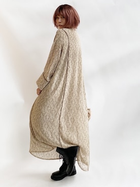 「アイテム（ワンピース/ドレス、ベージュ系）」を使った、Bou Jeloudさん（レディース・157cm）の秋コーディネート