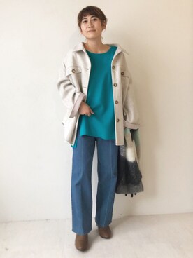 「Bou Jeloud（ブージュルード）のアイテム（テーラードジャケット）」を使った、Bou Jeloudさん（レディース・154cm）の秋コーディネート