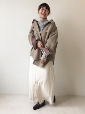 「Bou Jeloud（ブージュルード）のアイテム（テーラードジャケット）」を使った、Bou Jeloudさん（レディース・154cm）の秋コーディネート