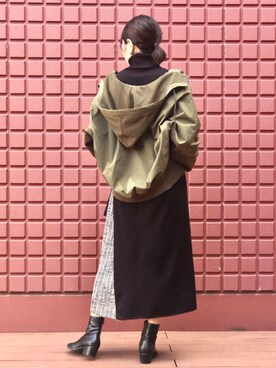 「Bou Jeloud（ブージュルード）のアイテム（ブルゾン）」を使った、Bou Jeloudさん（レディース・163cm）の秋コーディネート