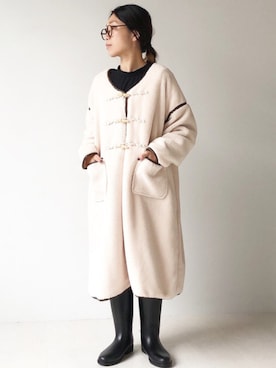 「アイテム（モッズコート、ホワイト系）」を使った、Bou Jeloudさん（レディース・160cm）の秋コーディネート