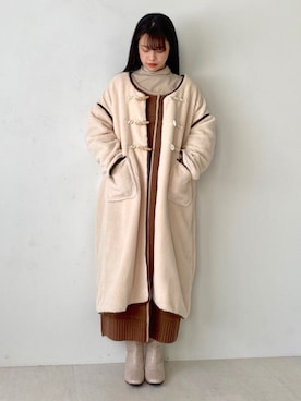 「アイテム（モッズコート、ホワイト系）」を使った、Bou Jeloudさん（レディース・156cm）の秋コーディネート