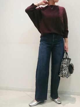 「Bou Jeloud（ブージュルード）のアイテム（バレエシューズ）」を使った、Bou Jeloudさん（レディース・158cm）の秋コーディネート