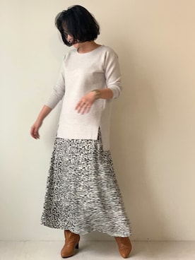 「Bou Jeloud（ブージュルード）のアイテム（チュニック）」を使った、Bou Jeloudさん（レディース・164cm）の秋コーディネート