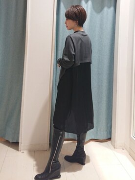 「Bou Jeloud（ブージュルード）のアイテム（チュニック）」を使った、Bou Jeloudさん（レディース・158cm）の秋コーディネート