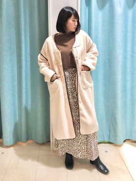 「アイテム（モッズコート、ホワイト系）」を使った、Bou Jeloudさん（レディース・160cm）の秋コーディネート