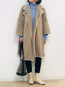 「Bou Jeloud（ブージュルード）のアイテム（チュニック）」を使った、Bou Jeloudさん（レディース・157cm）の秋コーディネート