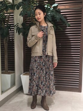 「Bou Jeloud（ブージュルード）のアイテム（その他アウター）」を使った、Bou Jeloudさん（レディース・163cm）の秋コーディネート