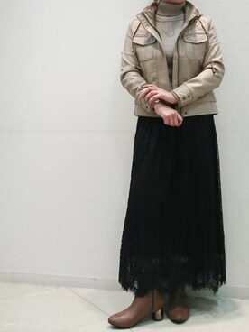 「Bou Jeloud（ブージュルード）のアイテム（その他アウター）」を使った、Bou Jeloudさん（レディース・158cm）の秋コーディネート