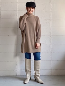 「Bou Jeloud（ブージュルード）のアイテム（チュニック）」を使った、Bou Jeloudさん（レディース・162cm）の秋コーディネート