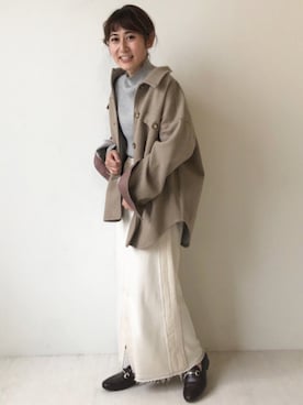 「Bou Jeloud（ブージュルード）のアイテム（テーラードジャケット）」を使った、Bou Jeloudさん（レディース・154cm）の冬コーディネート