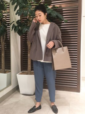 「Bou Jeloud（ブージュルード）のアイテム（モッズコート）」を使った、Bou Jeloudさん（レディース・163cm）の冬コーディネート