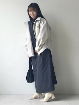 「Bou Jeloud（ブージュルード）のアイテム（テーラードジャケット）」を使った、Bou Jeloudさん（レディース・156cm）の冬コーディネート