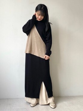 「2021年」｜「アイテム（ワンピース/ドレス）」を使った、Bou Jeloudさん（レディース・156cm）の冬コーディネート