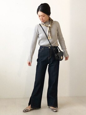 「Bou Jeloud（ブージュルード）のアイテム（バレエシューズ）」を使った、Bou Jeloudさん（レディース・160cm）の冬コーディネート
