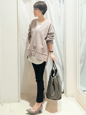 Bou Jeloudさん（レディース・158cm）の冬コーディネート