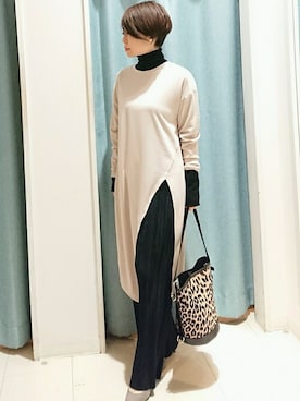 「Bou Jeloud（ブージュルード）のアイテム（チュニック）」を使った、Bou Jeloudさん（レディース・158cm）の冬コーディネート