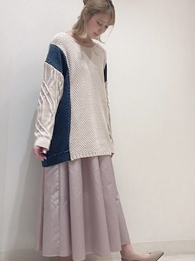 「Bou Jeloud（ブージュルード）のアイテム（チュニック）」を使った、Bou Jeloudさん（レディース・157cm）の冬コーディネート