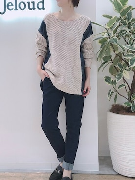 「Bou Jeloud（ブージュルード）のアイテム（チュニック）」を使った、Bou Jeloudさん（レディース・162cm）の冬コーディネート