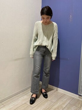 「Bou Jeloud（ブージュルード）のアイテム（ローファー）」を使った、Bou Jeloudさん（レディース・158cm）の冬コーディネート