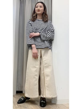 「Bou Jeloud（ブージュルード）のアイテム（ローファー）」を使った、Bou Jeloudさん（レディース・153cm）の春コーディネート