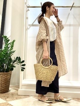 「Bou Jeloud（ブージュルード）のアイテム（アクセサリー）」を使った、Bou Jeloudさん（レディース・157cm）の春コーディネート