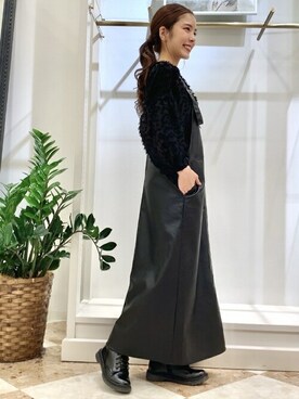 「Bou Jeloud（ブージュルード）のアイテム（ジャンパースカート）」を使った、Bou Jeloudさん（レディース・157cm）の春コーディネート