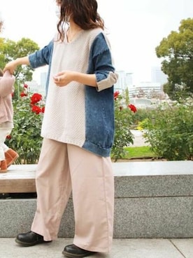 「Bou Jeloud（ブージュルード）のアイテム（チュニック）」を使った、Bou Jeloudさん（レディース・158cm）の春コーディネート