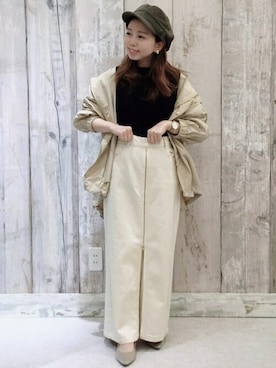 「アイテム（マウンテンパーカー）」を使った、Bou Jeloudさん（レディース・148cm）の春コーディネート