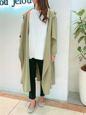 「Bou Jeloud（ブージュルード）のアイテム（その他アウター）」を使った、Bou Jeloudさん（レディース・159cm）の春コーディネート