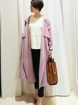 「Bou Jeloud（ブージュルード）のアイテム（その他アウター）」を使った、Bou Jeloudさん（レディース・158cm）の春コーディネート