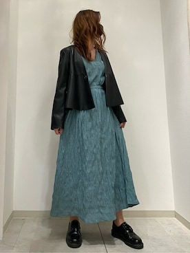 「Bou Jeloud（ブージュルード）のアイテム（ノーカラージャケット）」を使った、Bou Jeloudさん（レディース・157cm）の春コーディネート