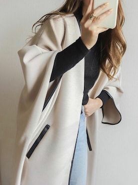 「アイテム（ノーカラーコート）」を使った、Bou Jeloudさん（レディース・160cm）の春コーディネート