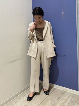 「Bou Jeloud（ブージュルード）のアイテム（テーラードジャケット）」を使った、Bou Jeloudさん（レディース・158cm）の春コーディネート
