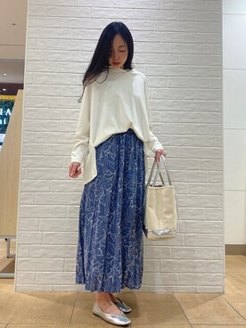 「Bou Jeloud（ブージュルード）のアイテム（バレエシューズ）」を使った、Bou Jeloudさん（レディース・157cm）の春コーディネート