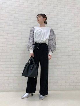 「Bou Jeloud（ブージュルード）のアイテム（サンダル）」を使った、Bou Jeloudさん（レディース・153cm）の春コーディネート