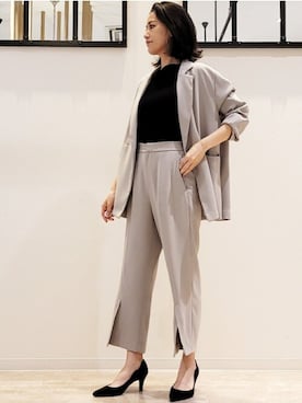 「Bou Jeloud（ブージュルード）のアイテム（テーラードジャケット）」を使った、Bou Jeloudさん（レディース・166cm）の春コーディネート