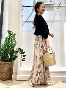 「Bou Jeloud（ブージュルード）のアイテム（アクセサリー）」を使った、Bou Jeloudさん（レディース・157cm）の春コーディネート