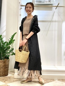 「Bou Jeloud（ブージュルード）のアイテム（アクセサリー）」を使った、Bou Jeloudさん（レディース・157cm）の春コーディネート
