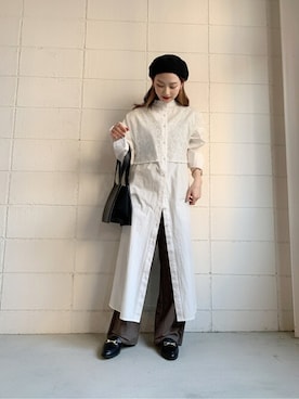 「シャツワンピース」｜Bou Jeloudさん（レディース・153cm）の春コーディネート