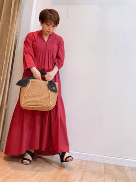 「Bou Jeloud（ブージュルード）のアイテム（サンダル）」を使った、Bou Jeloudさん（レディース・148cm）の春コーディネート