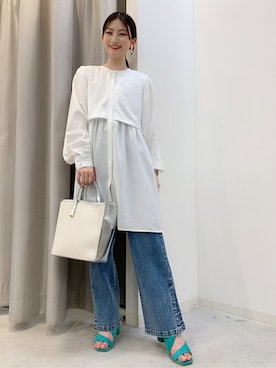 「Bou Jeloud（ブージュルード）のアイテム（サンダル）」を使った、Bou Jeloudさん（レディース・153cm）の春コーディネート