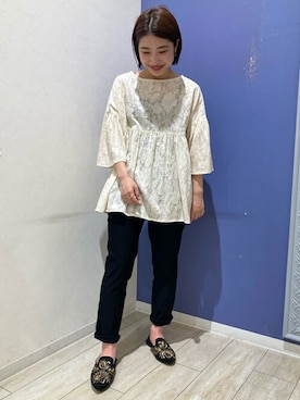 「Bou Jeloud（ブージュルード）のアイテム（サンダル）」を使った、Bou Jeloudさん（レディース・158cm）の春コーディネート